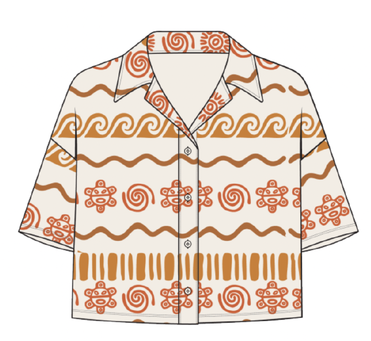 Taino Crop Button Up