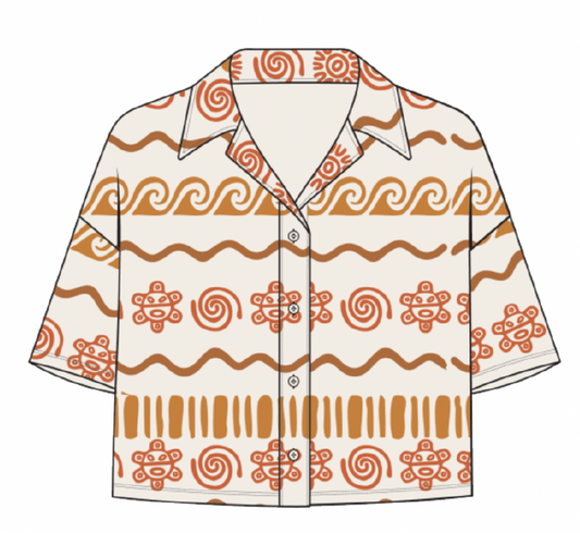 Taino Crop Button Up